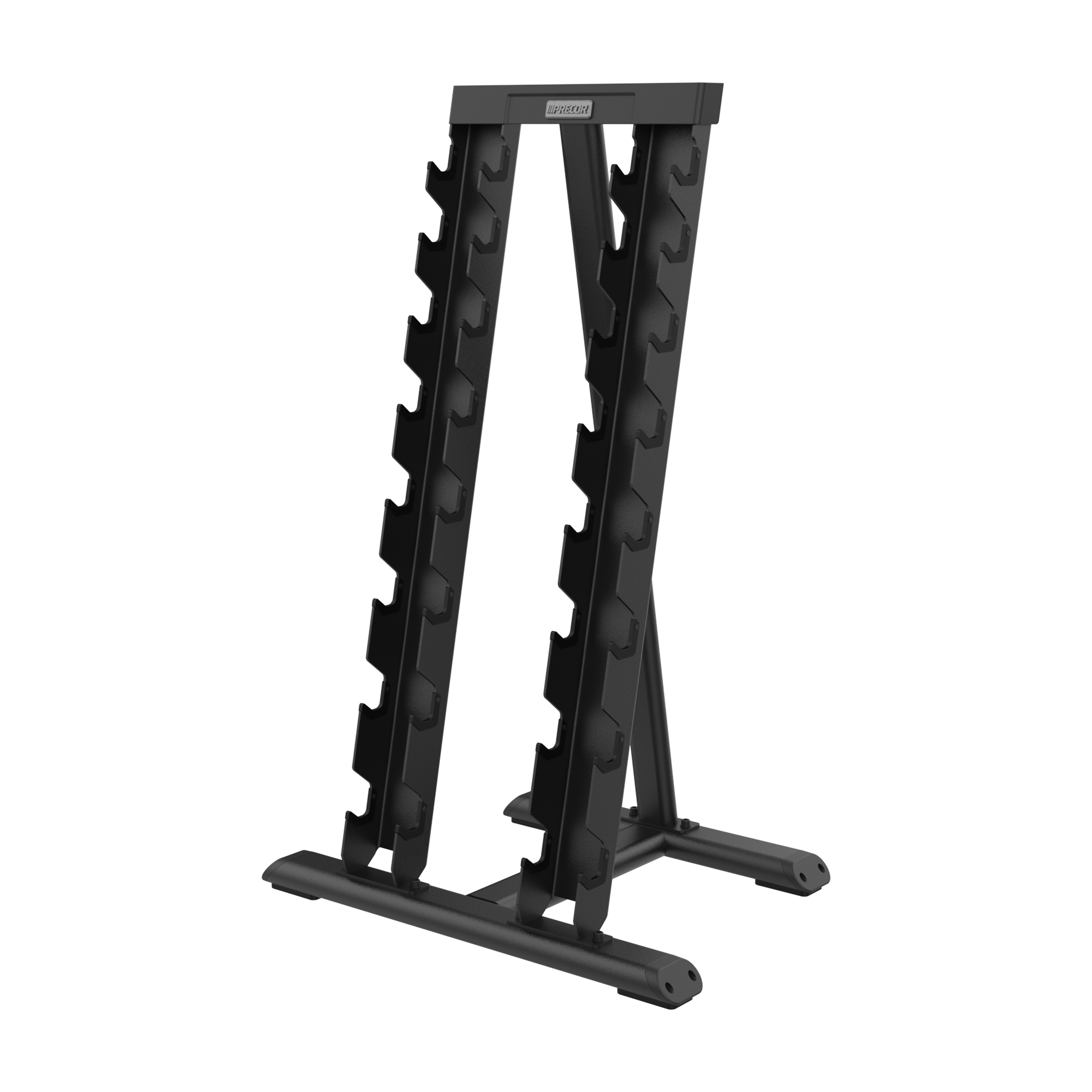 Precor vertical dumbbell rack for weight storage