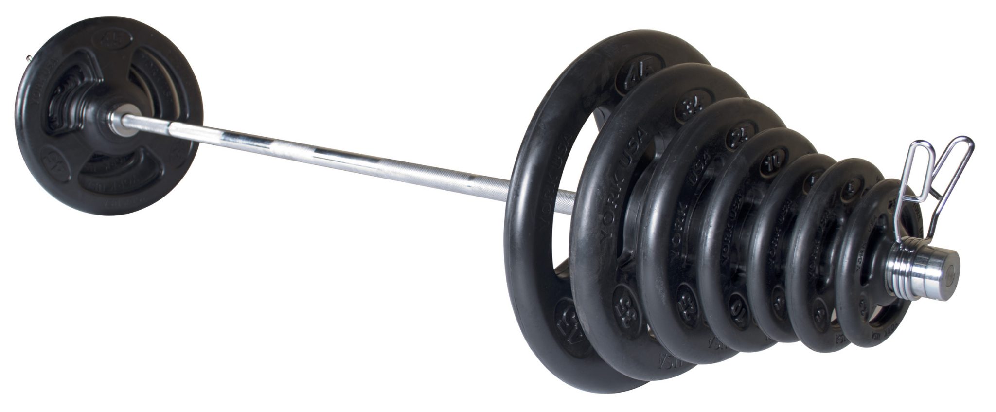York Barbell Iso-Grip Rubber Encased Steel Olympic Plate Set