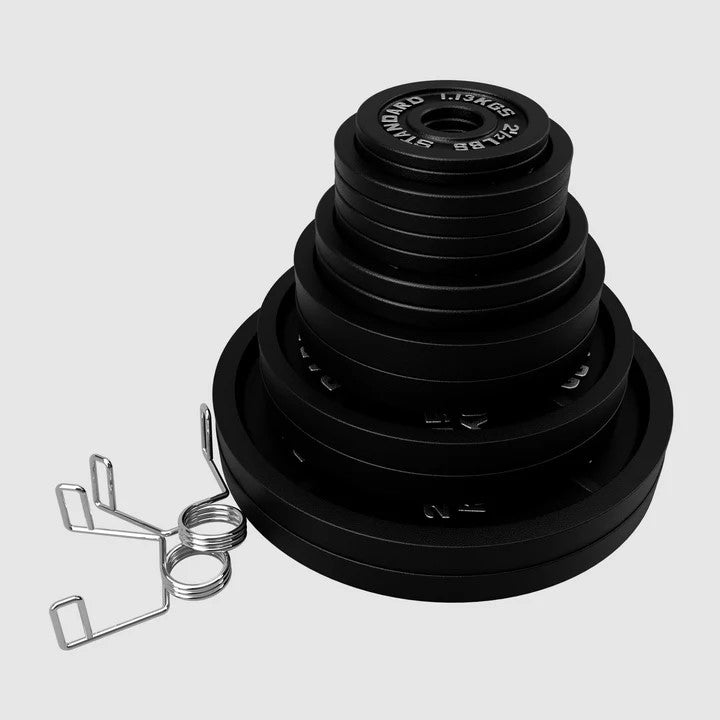 USA Olympic 255 LB Black Cast Iron Weight Set