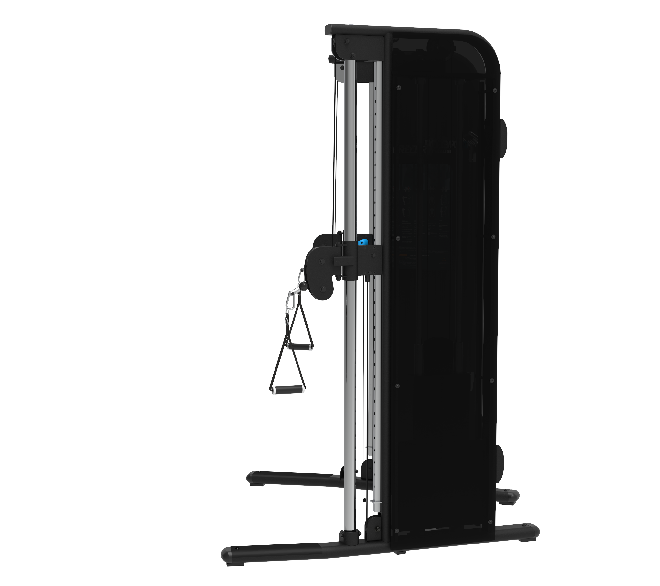 Side view of a Precor black FTS Glide Functional Strength Training System
