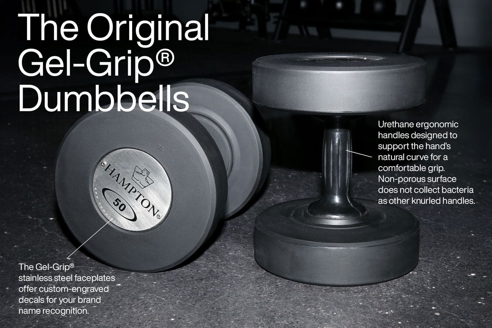 Hampton Fitness Gel-Grip® Urethane Dumbbells – Pairs