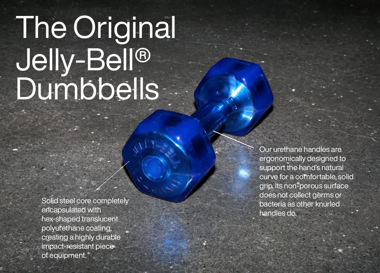 Hampton Fitness JELLY-BELL Urethane Aerobic Dumbbells | Club Pack Eight