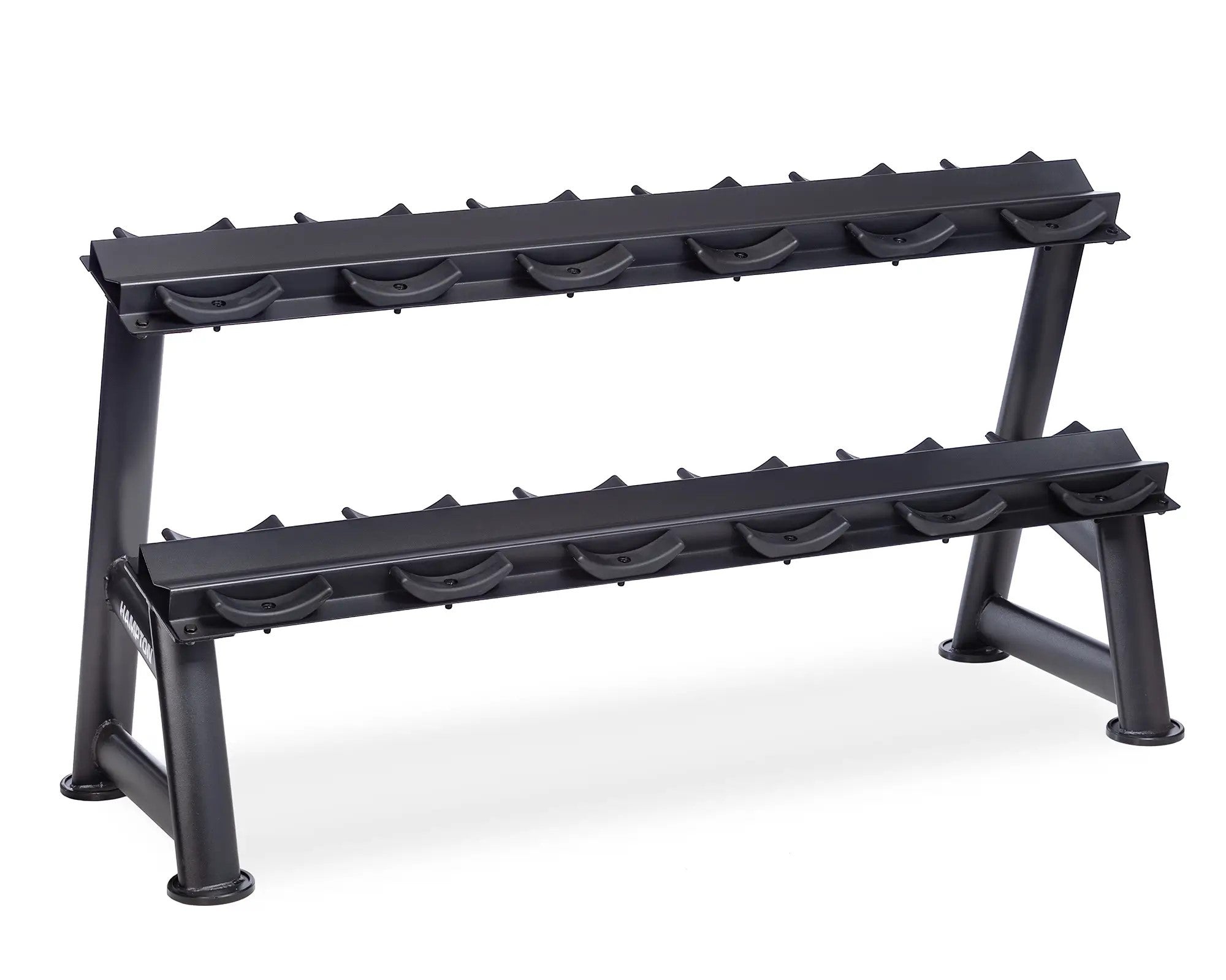 Hampton Fitness 2-Tier Fixed Pro-Style Dumbbell Saddle Rack | 6 Pairs