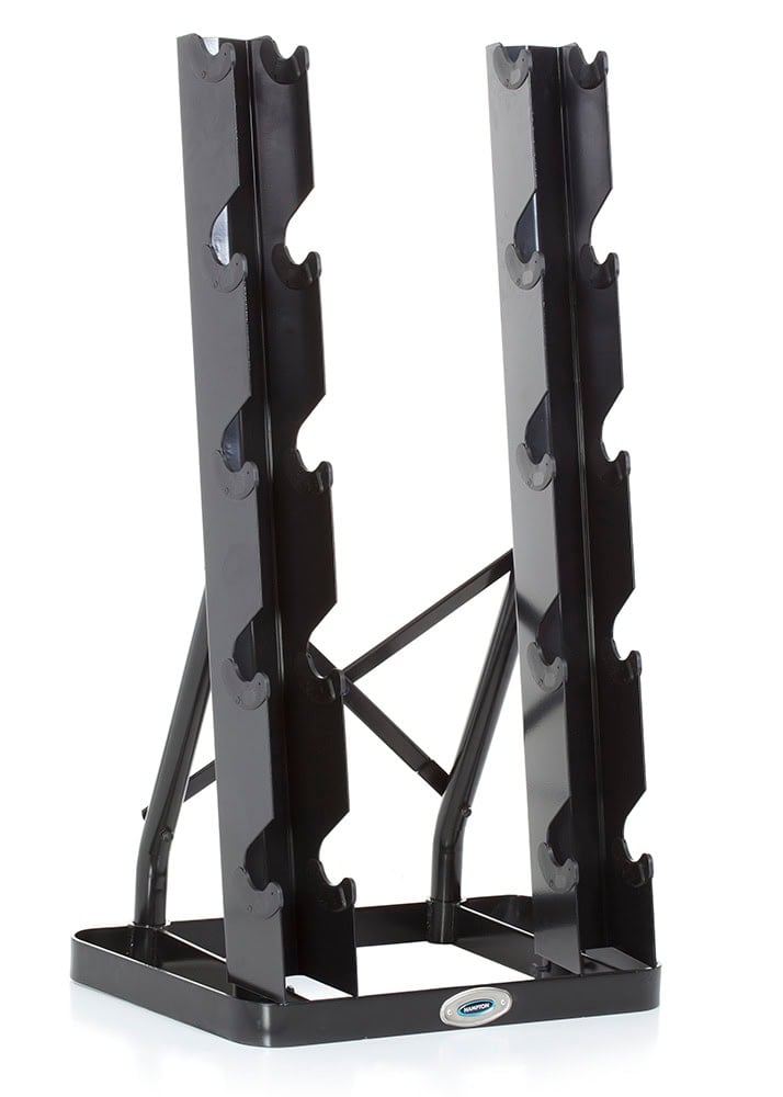 Hampton Fitness Urethane DURA-PRO Dumbbells | 5 PAIR Vertical Pack (C)