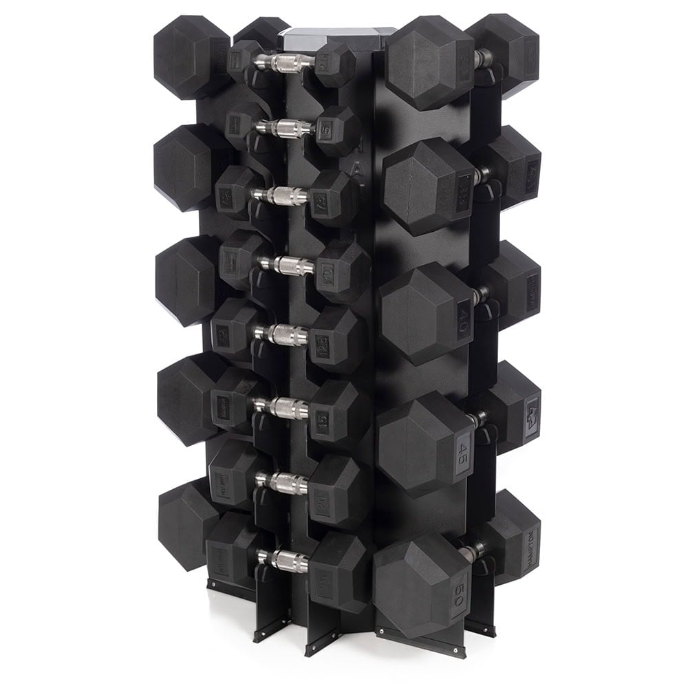 Hampton Fitness Urethane DURA-BELL Dumbbells | 13 Pair Vertical Pack