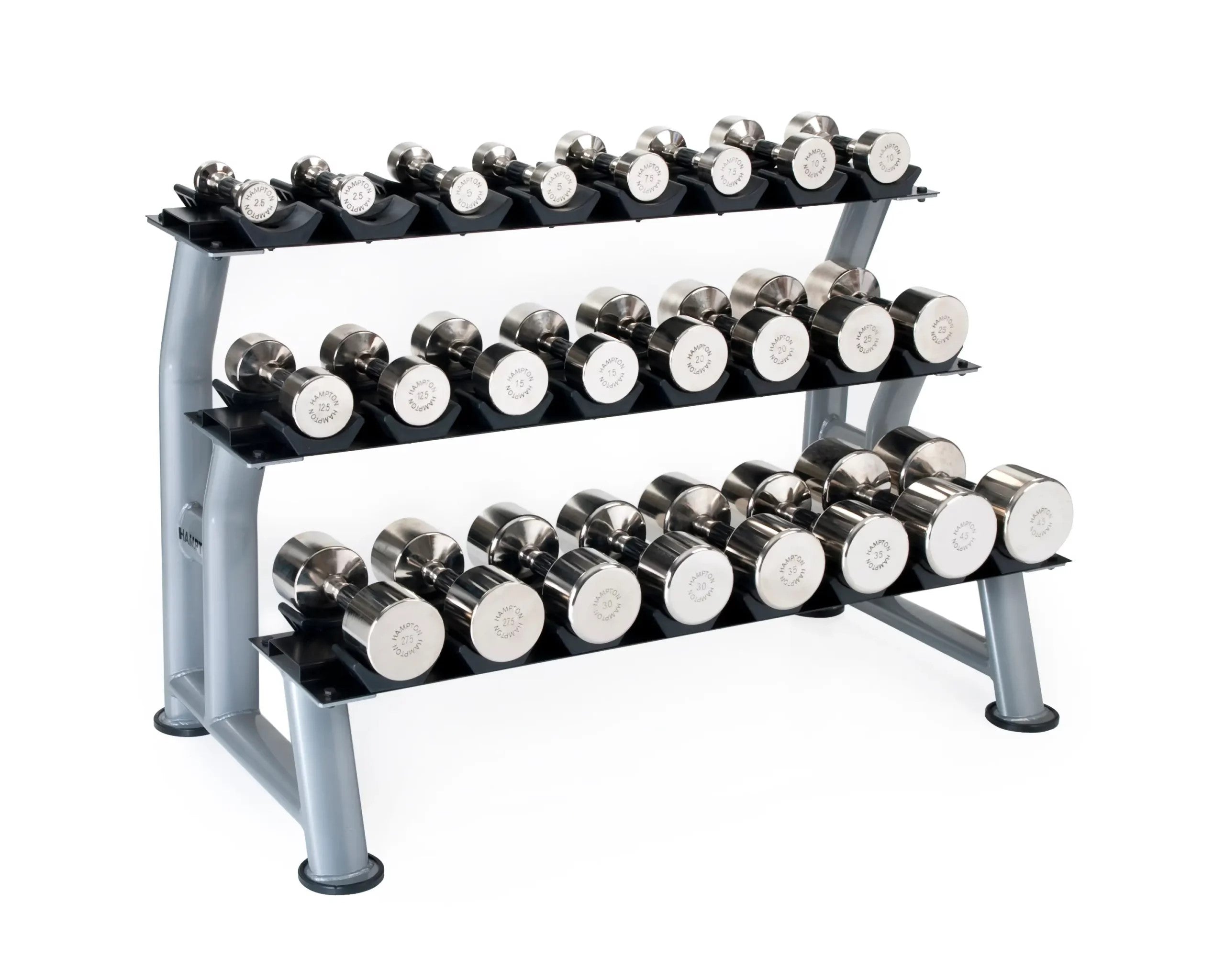 Hampton Fitness Chrome Beauty-Grip Dumbbells – Pairs