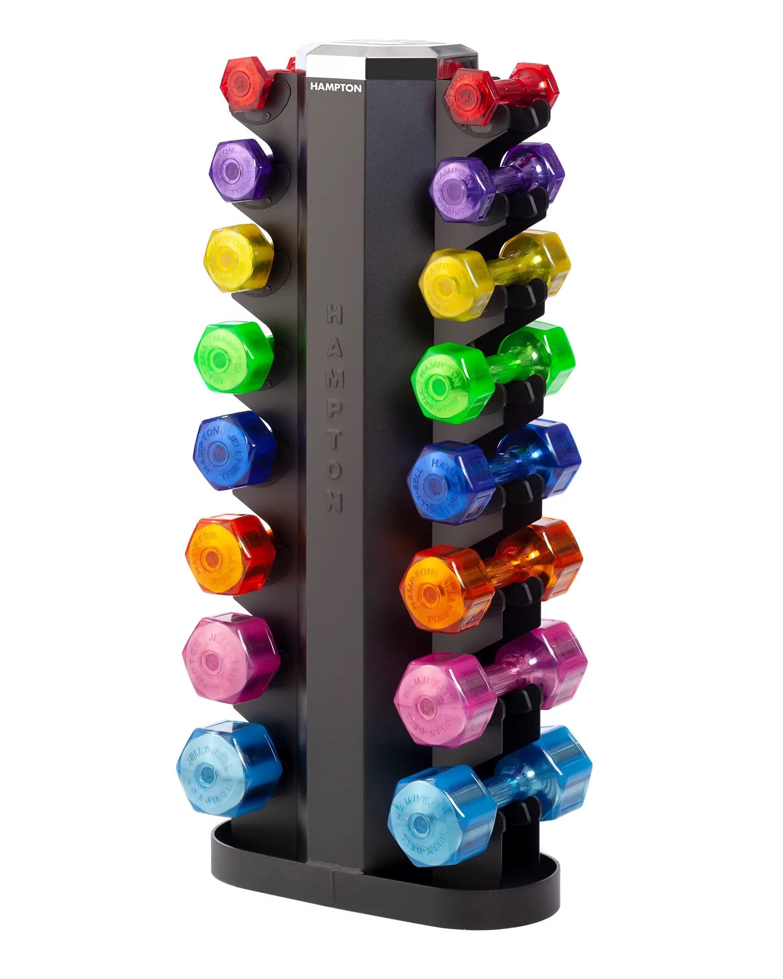 Hampton Fitness 2-Sided Vertical Rack | 8 Pairs Jelly-Bell or Neo-Hex