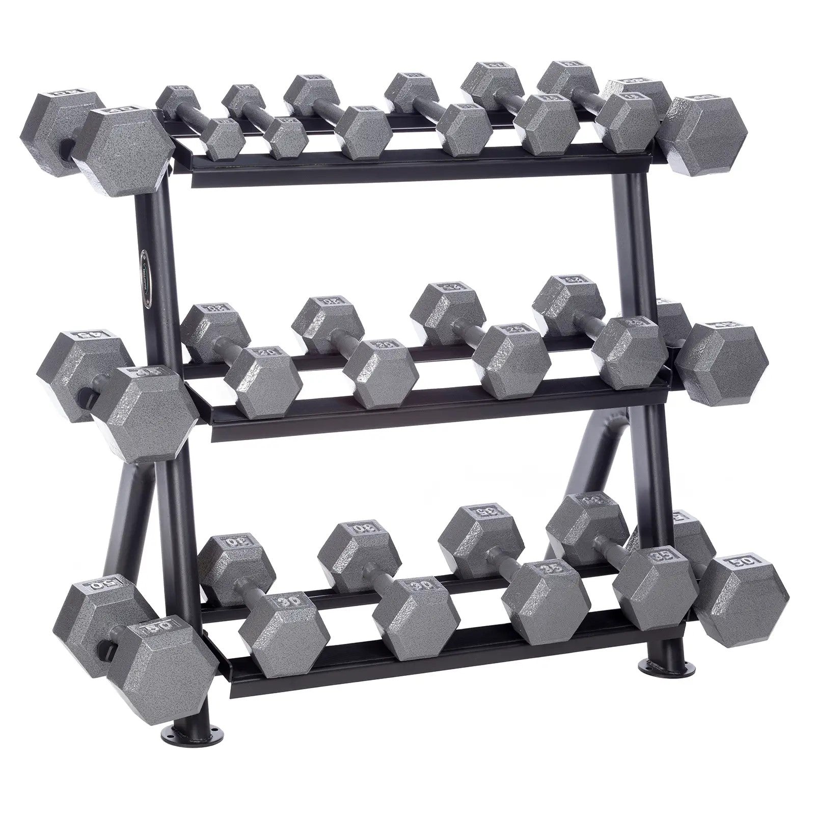 Hampton Fitness 3-Tier Horizontal Rack | 10 Pairs