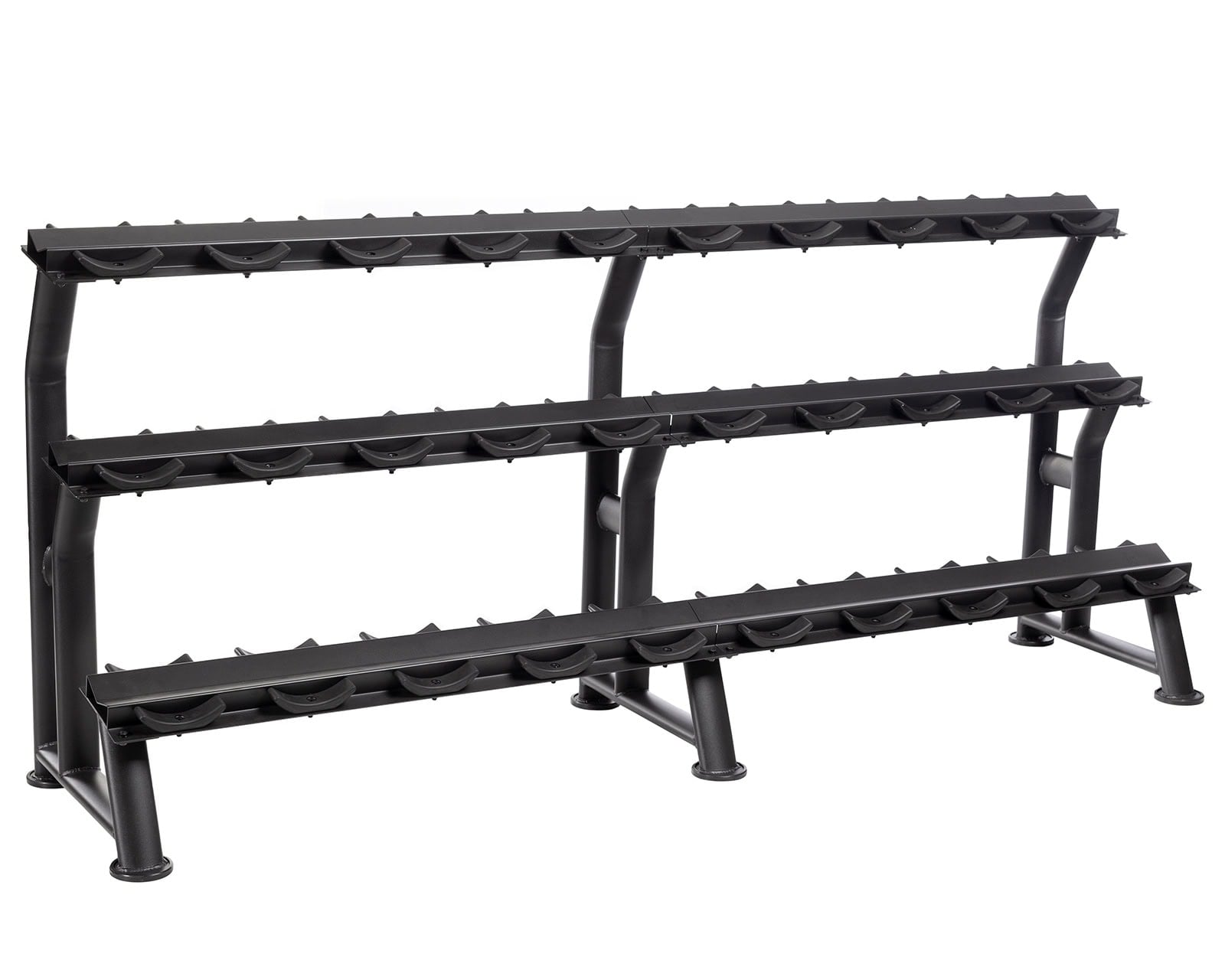 Hampton Fitness 3-Tier Fixed Pro-Style Dumbbell Saddle Rack | 15 Pairs