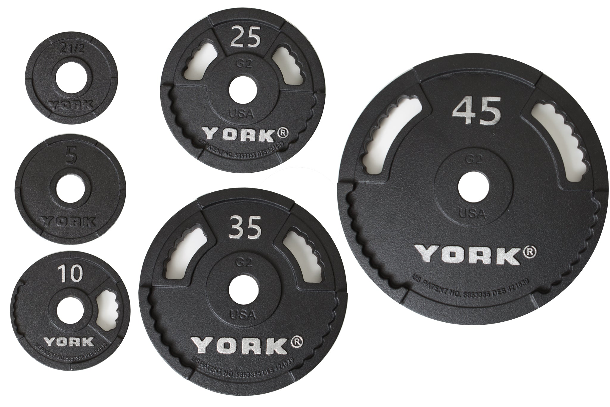 York Barbell 2″ G-2 Cast Iron Olympic Weight Plate