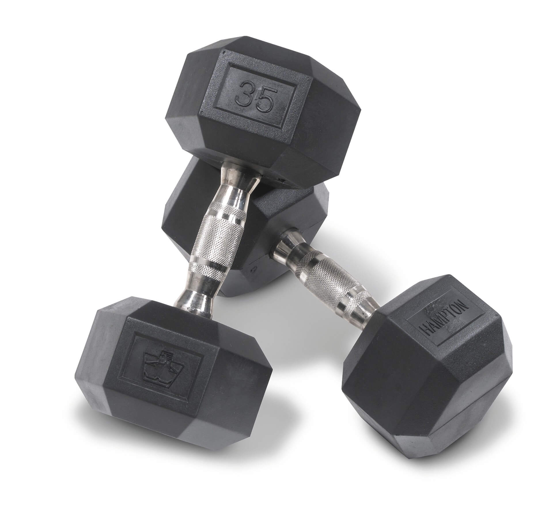 Hampton Fitness Urethane DURA-BELL Dumbbells | 10 Pair Vertical Pack