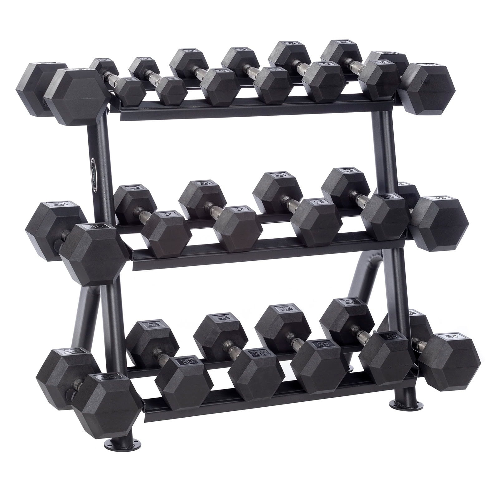 Hampton Fitness 3-Tier Horizontal Rack | 10 Pairs