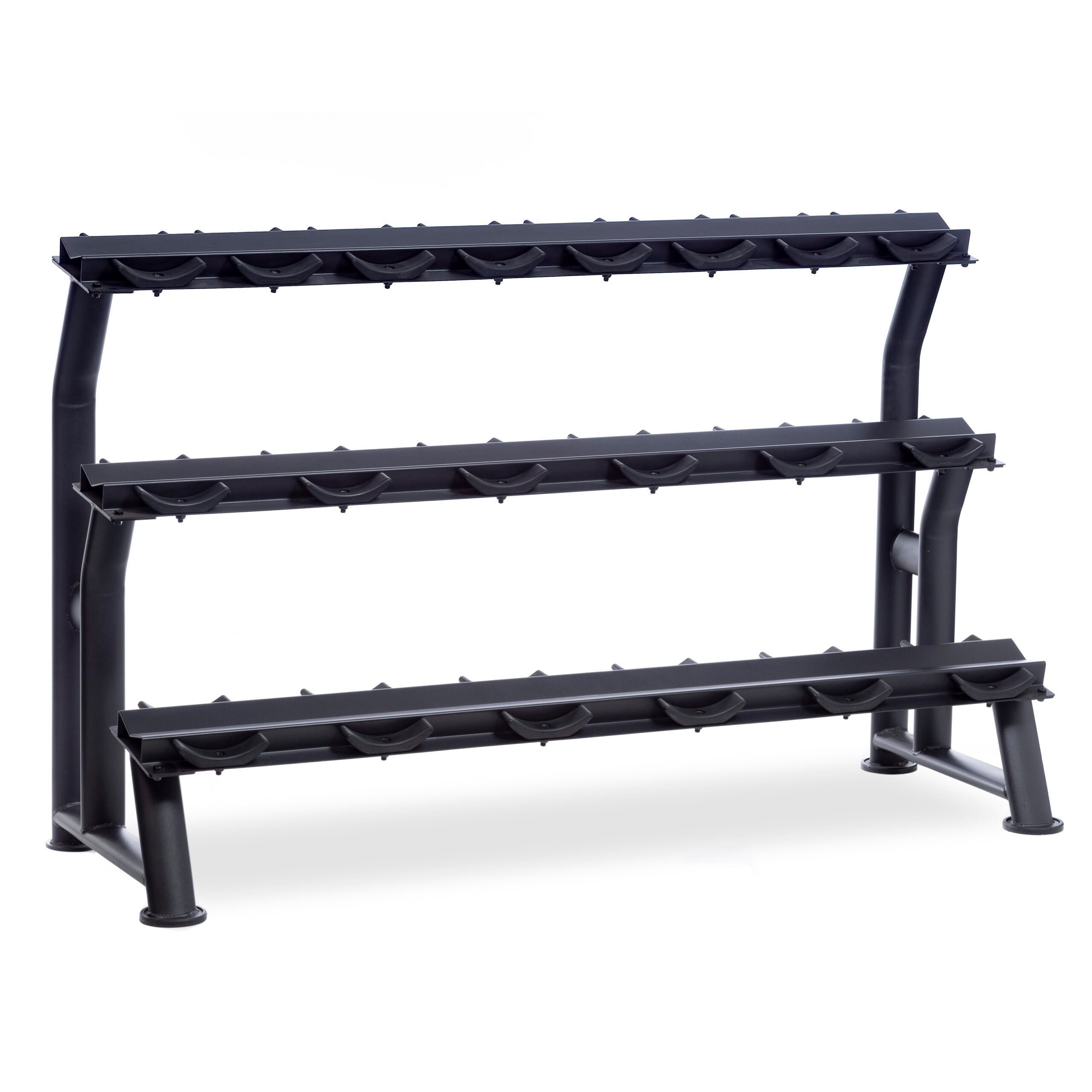 Hampton Fitness 3-Tier Fixed Pro-Style Dumbbell Saddle Rack | 10 Pairs (5-50 lbs.)