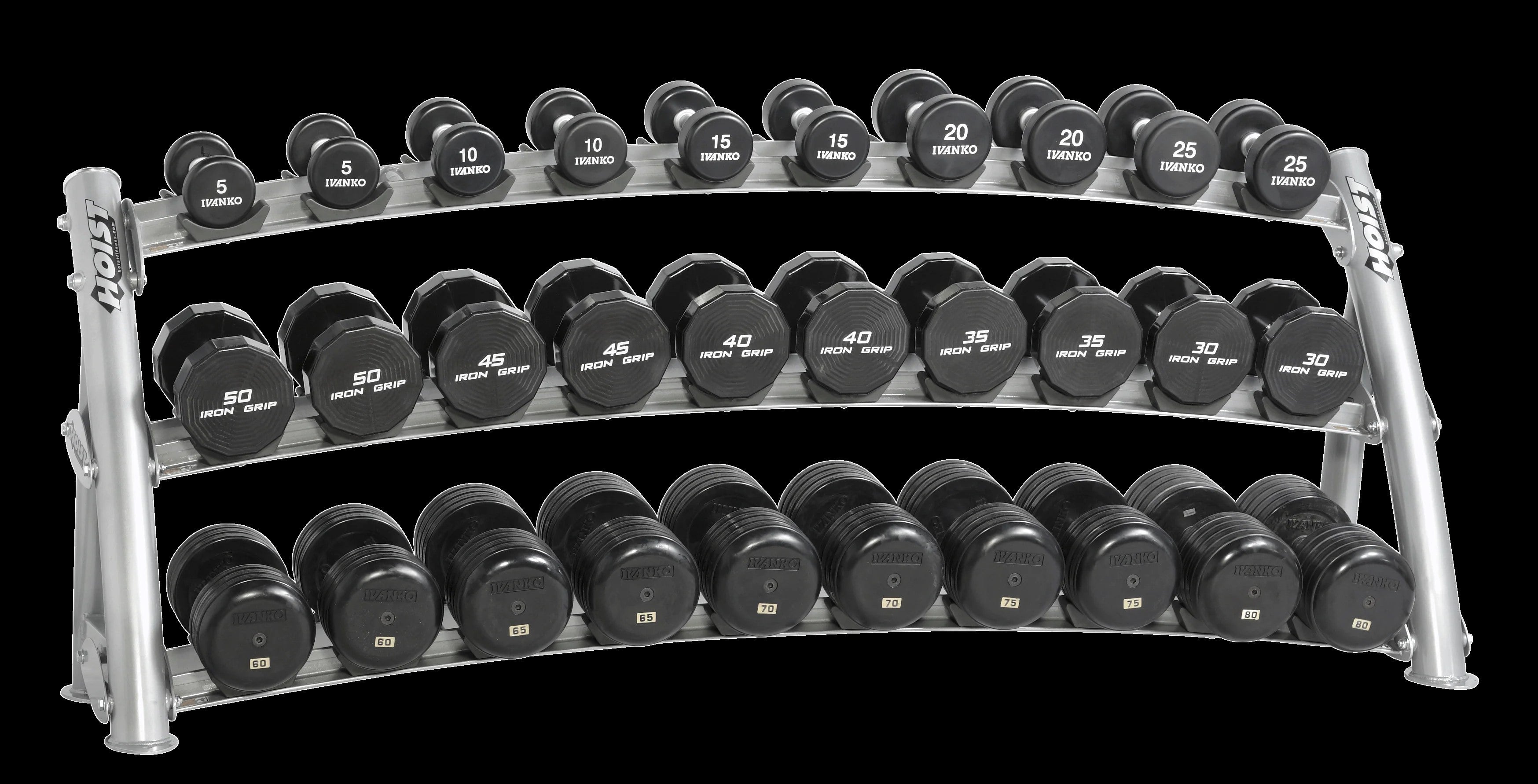 Hoist Fitness CF-3461-3 3-TIER HORIZONTAL DUMBBELL RACK (15 PAIRS)