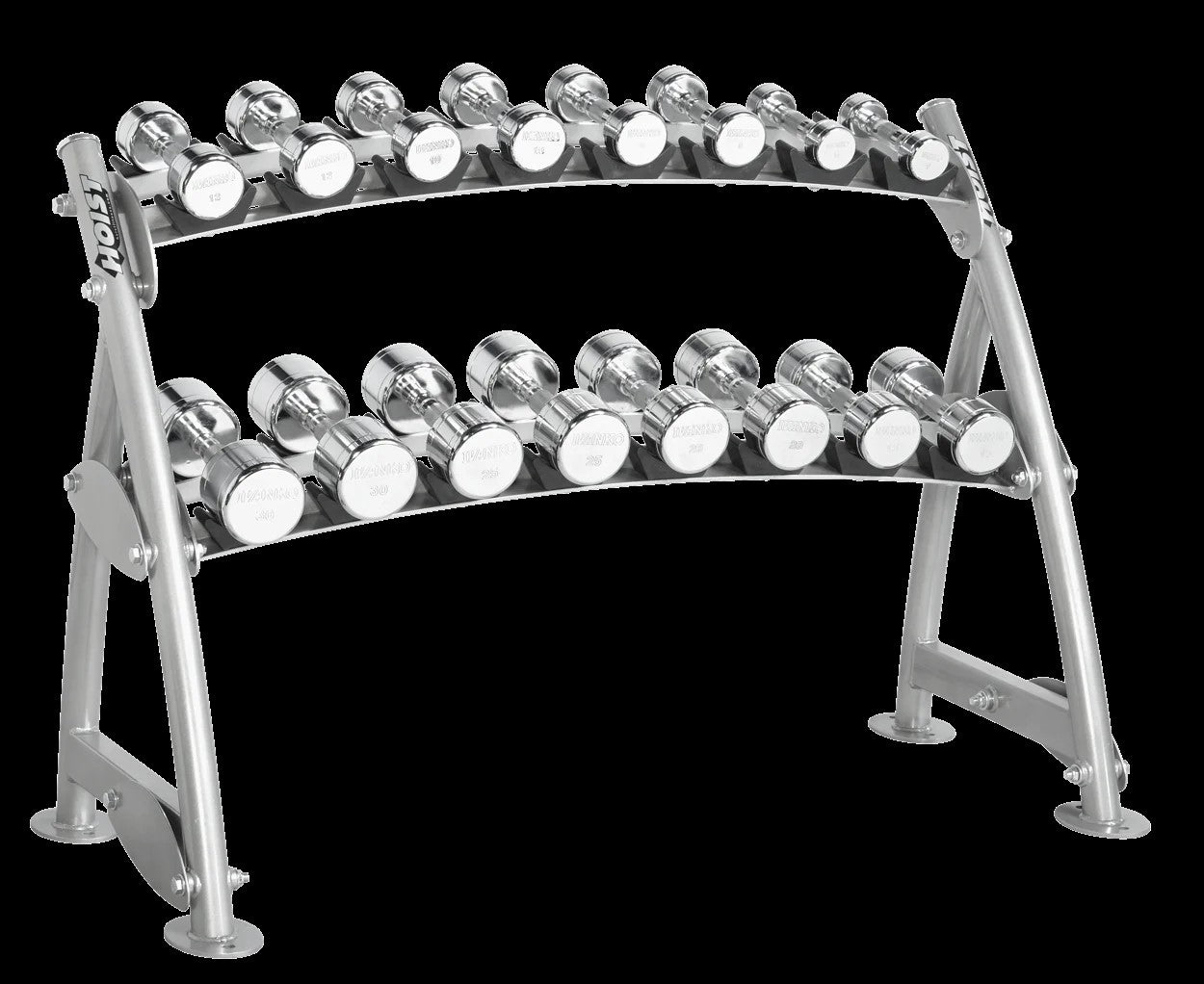 Hoist Fitness CF-3462-2 2-TIER HORIZONTAL BEAUTY BELL RACK (8 PAIRS)