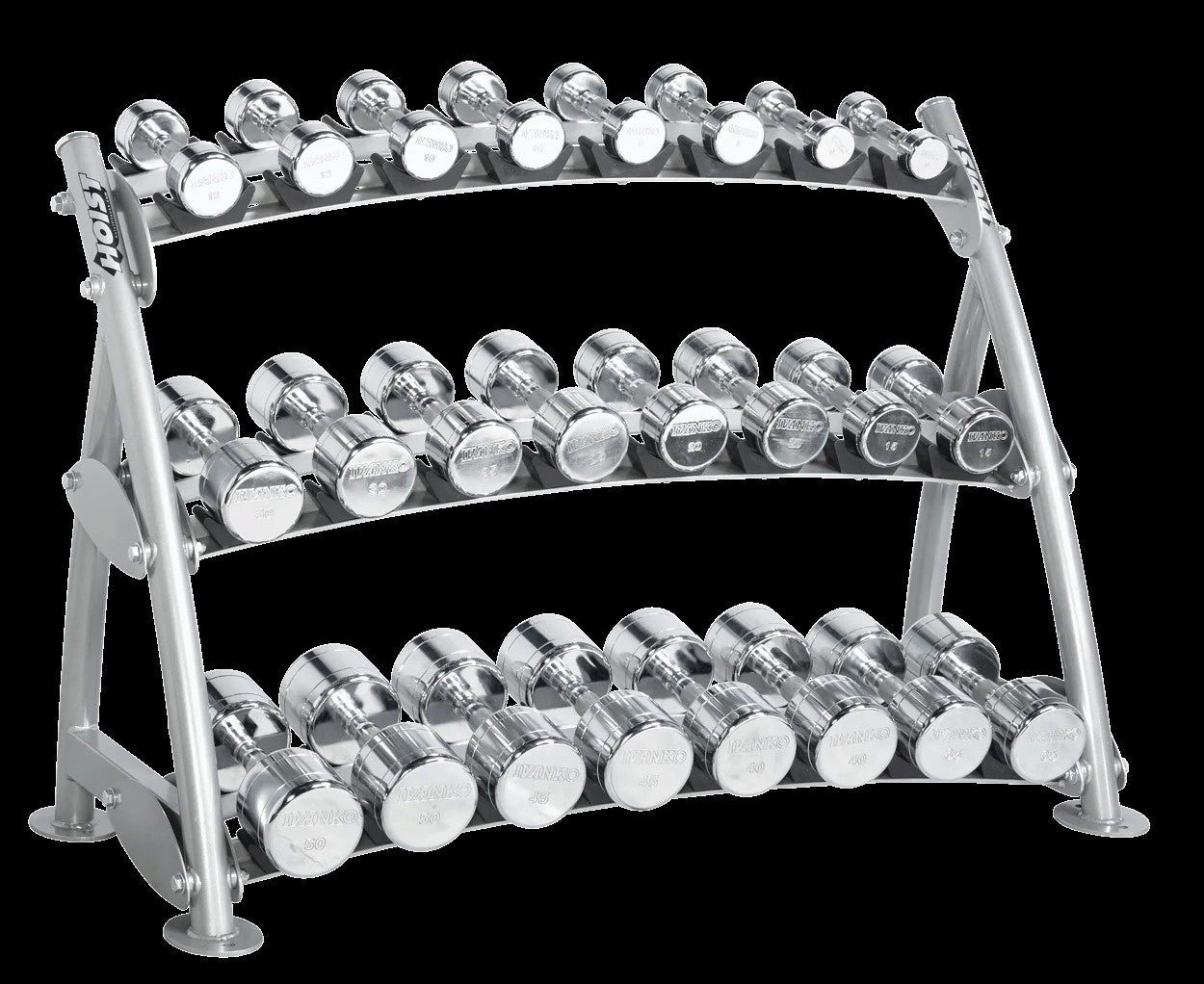 Hoist Fitness CF-3462-3 3-TIER HORIZONTAL BEAUTY BELL RACK (12 PAIRS)