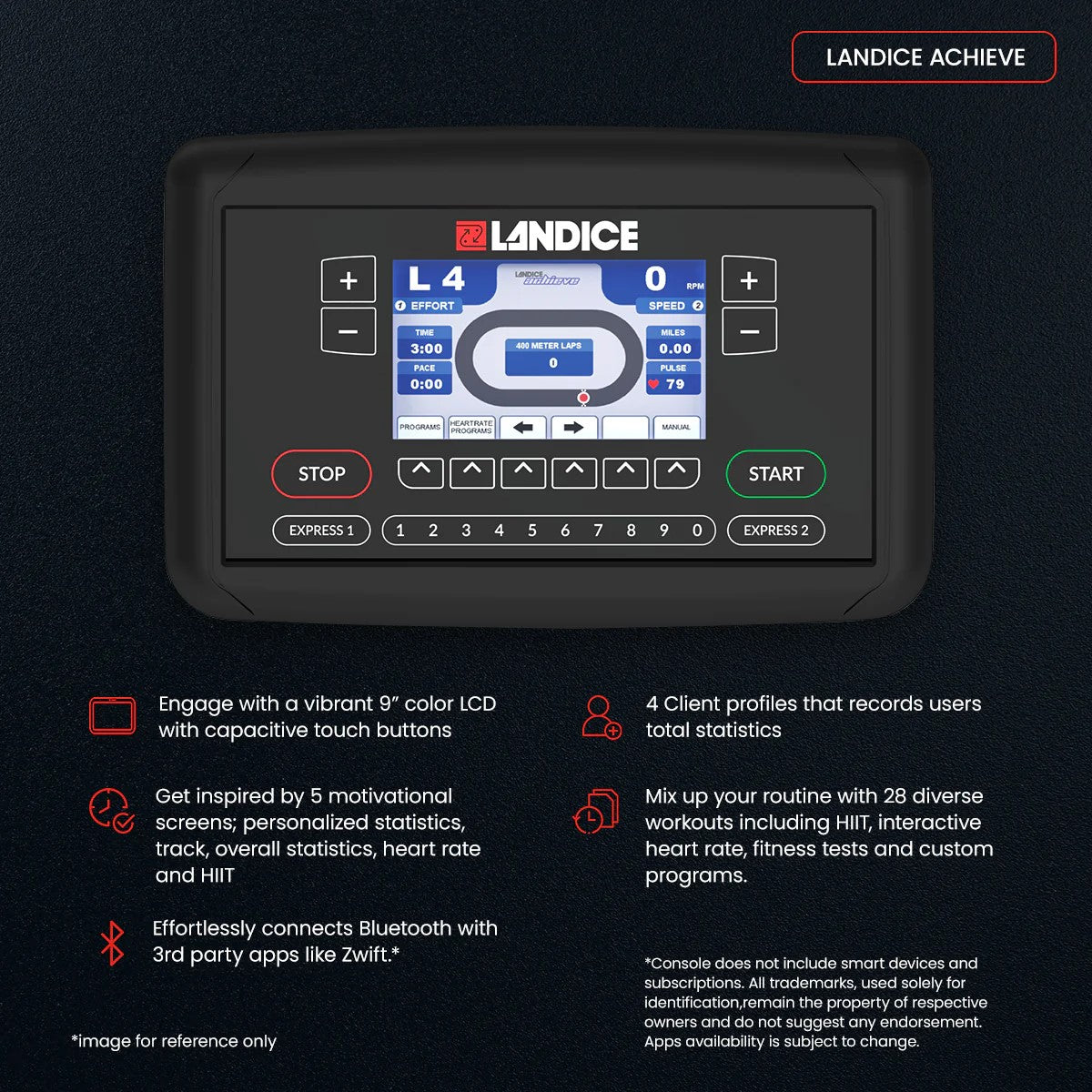Landice E9 Elliptical Trainer with Achieve Console