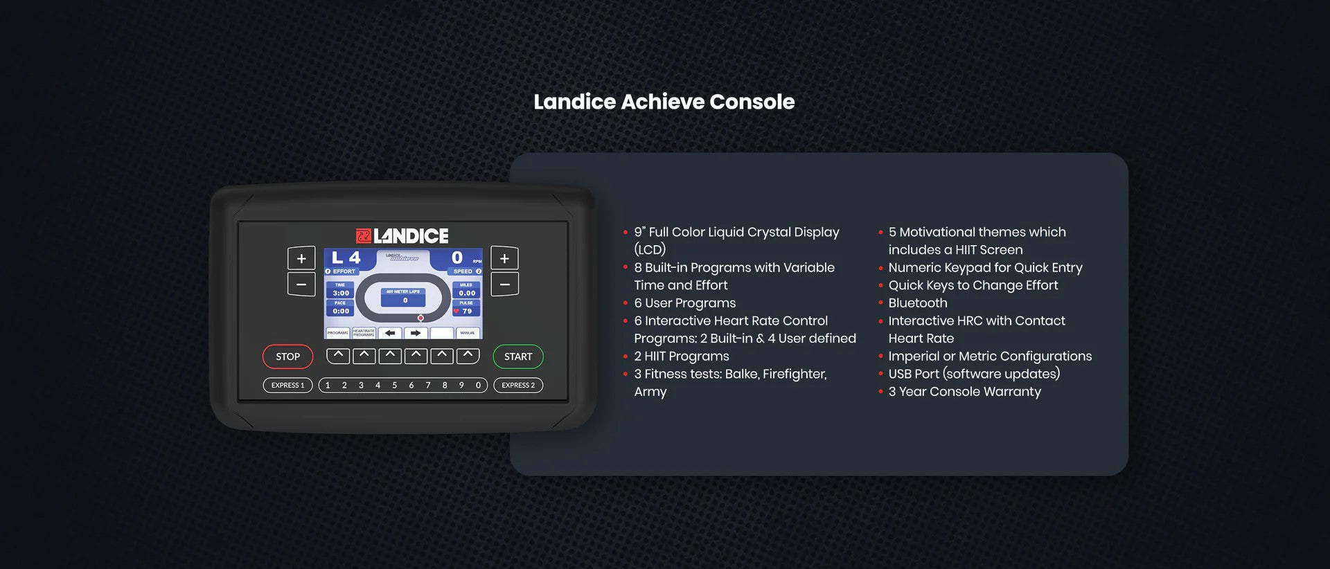 Landice E9 Elliptical Trainer with Achieve Console