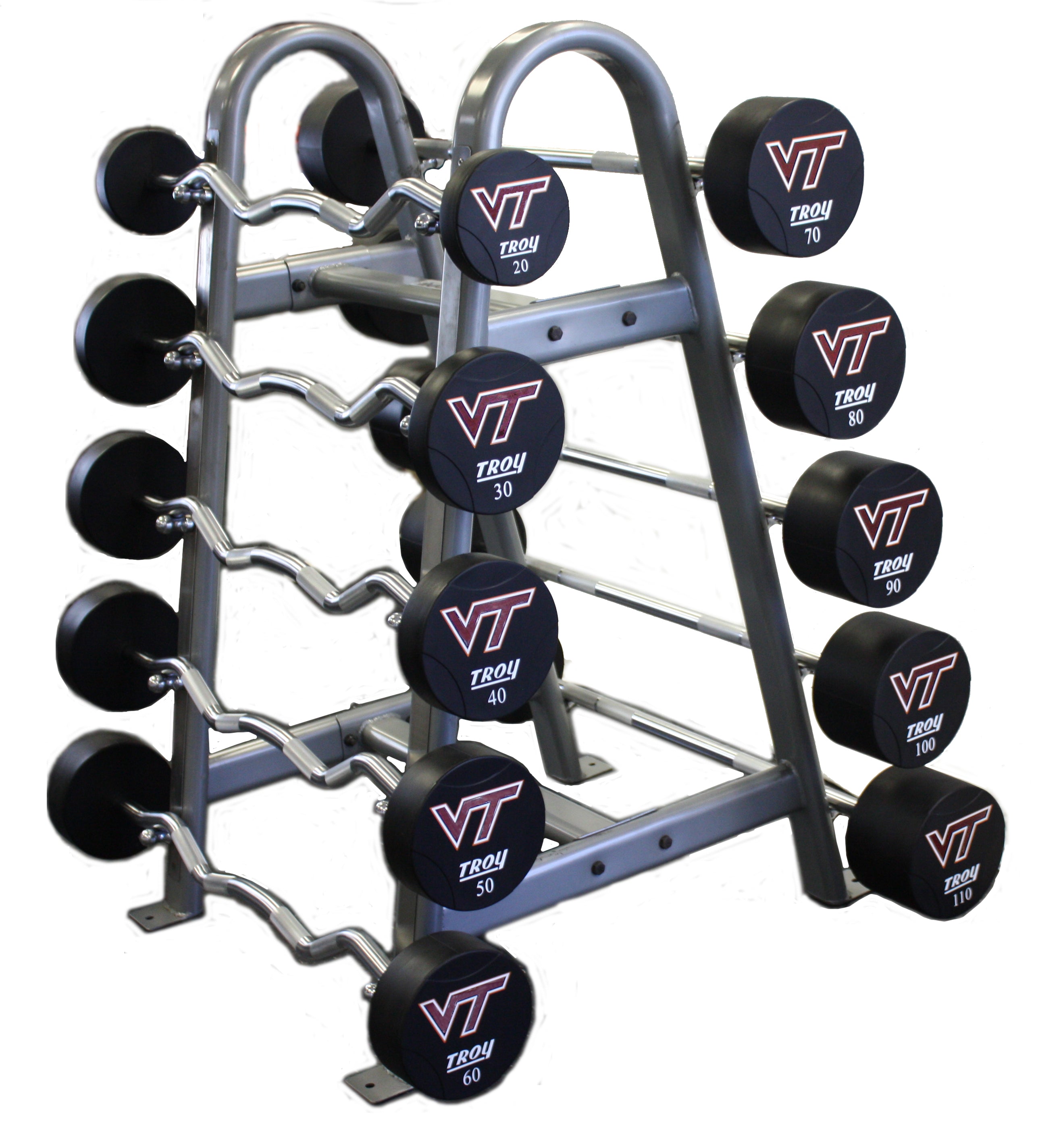 Troy Fitness Straight Rubber Barbell Pack