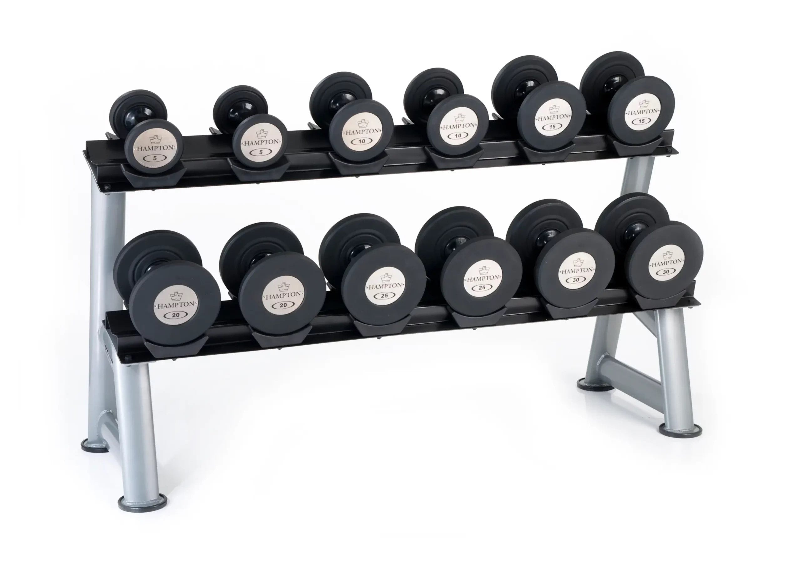 Hampton Fitness GEL-GRIP Urethane Dumbbell | 105-130 LB Set