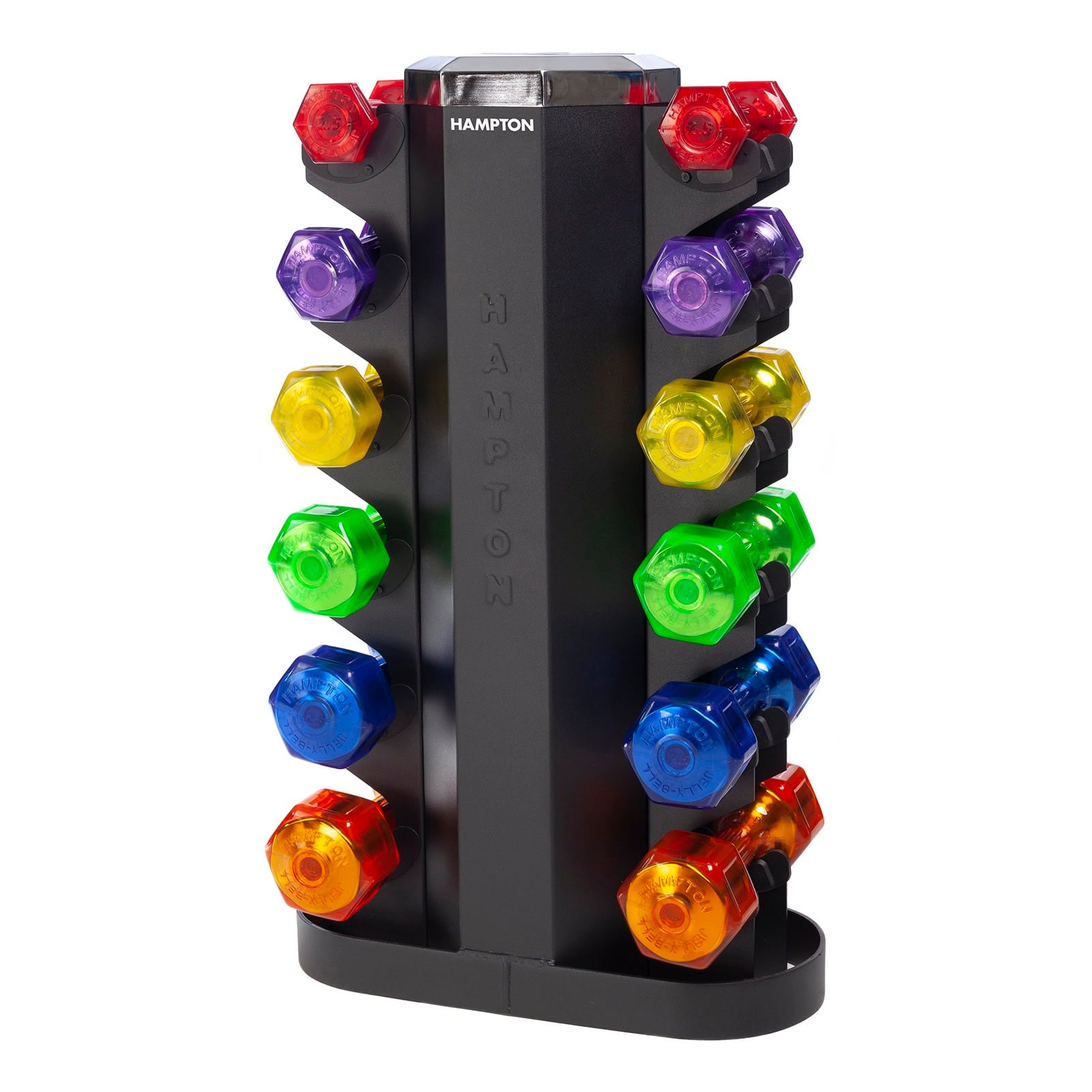 Hampton Fitness 2-Sided Vertical Rack | 6 Pairs Jelly-Bell or Neo-Hex