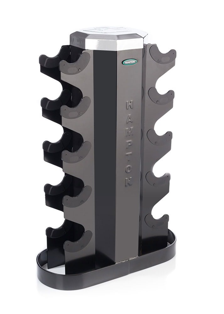 Hampton Fitness Urethane DURA-PRO Dumbbells | 5 PAIR Vertical Pack